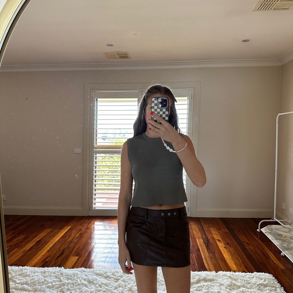 Motel Rocks brown mini skirt Size XS - Picture 2 of 6